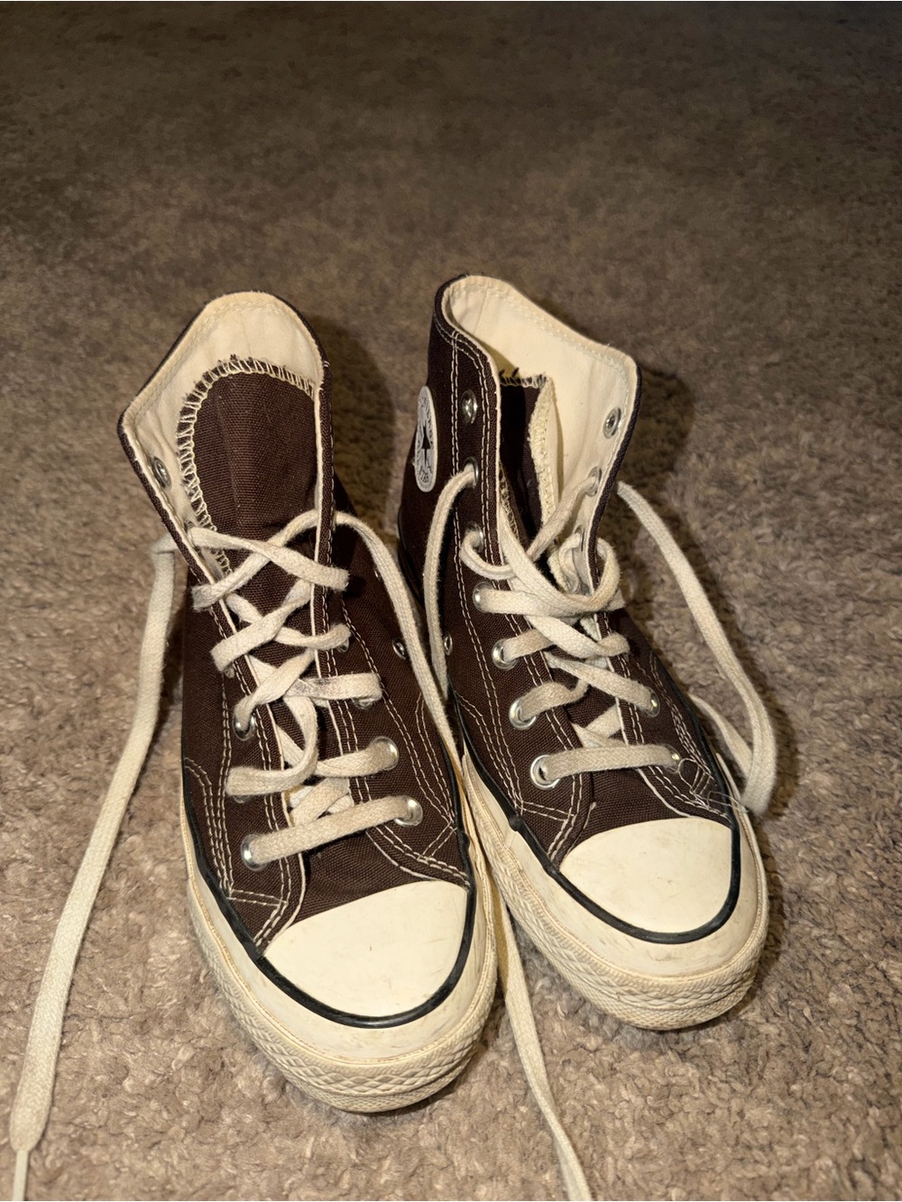 Converse Brown High Top Canvas Sneakers